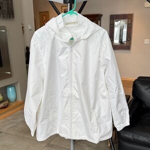 NEW Appleseed’s White nylon retractable Hooded Windbreaker Jacket women’s 2X